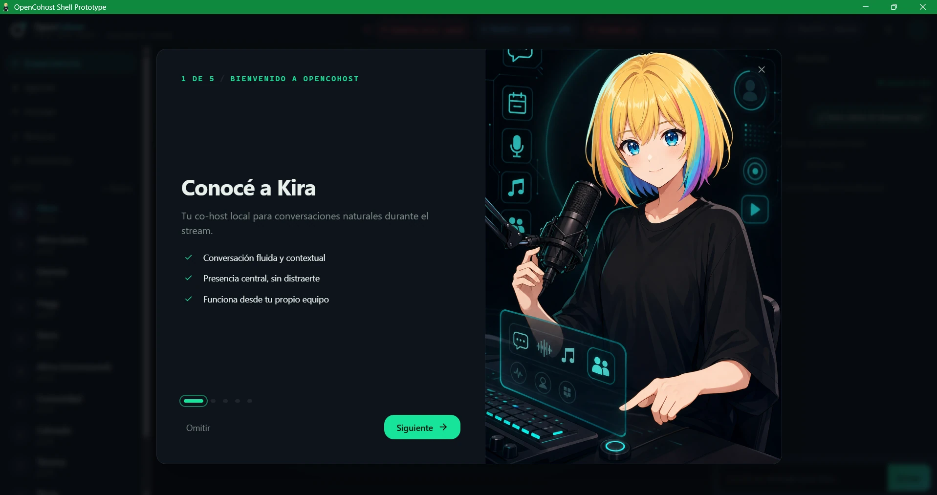 OpenCohost screenshot showing the Tauri welcome screen